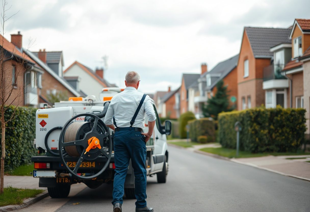 Fachpersonal bei der Zisternen-Reinigung in Norderstedt